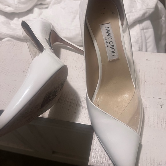 Jimmy Choo White Pointed Toe Heels